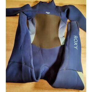 Roxy Syncro Back-Zip Wetsuit Navy & Slate Blue - Full Body Neoprene teen SZ, 14